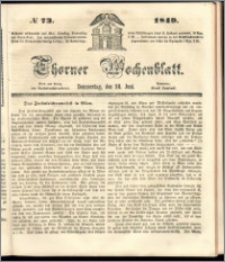 Thorner Wochenblatt 1849, No. 73 + Beilage