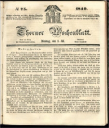 Thorner Wochenblatt 1849, No. 75 + Beilage