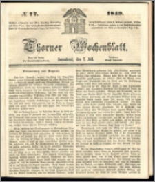 Thorner Wochenblatt 1849, No. 77 + Beilage