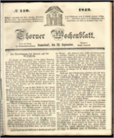 Thorner Wochenblatt 1849, No. 110 + Beilage