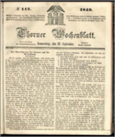 Thorner Wochenblatt 1849, No. 112 + Beilage