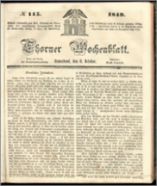 Thorner Wochenblatt 1849, No. 115 + Beilage