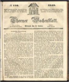 Thorner Wochenblatt 1849, No. 116 + Beilage