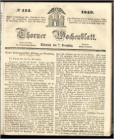 Thorner Wochenblatt 1849, No. 124 + Beilage