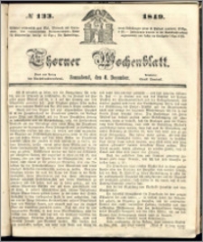 Thorner Wochenblatt 1849, No. 133 + Beilage