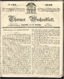 Thorner Wochenblatt 1849, No. 135 + Beilage