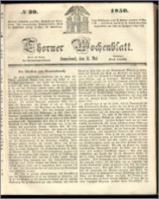 Thorner Wochenblatt 1850, No. 39 + Beilage