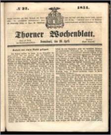 Thorner Wochenblatt 1851, No. 37 + Beilage