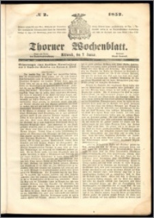 Thorner Wochenblatt 1852, No. 2