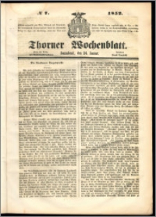Thorner Wochenblatt 1852, No. 7
