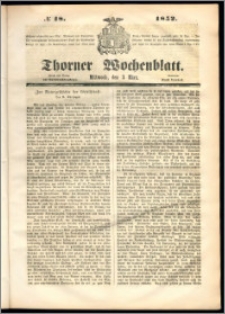 Thorner Wochenblatt 1852, No. 18