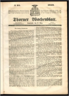 Thorner Wochenblatt 1852, No. 21 + Beilage
