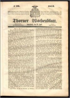 Thorner Wochenblatt 1852, No. 29