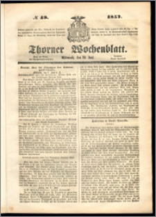 Thorner Wochenblatt 1852, No. 49