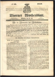 Thorner Wochenblatt 1852, No. 53 + Beilage