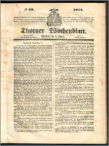 Thorner Wochenblatt 1852, No. 63