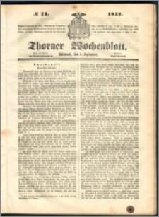 Thorner Wochenblatt 1852, No. 71