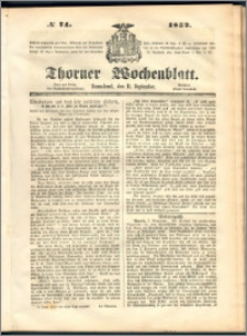Thorner Wochenblatt 1852, No. 74