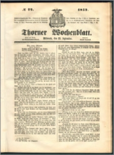 Thorner Wochenblatt 1852, No. 77