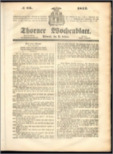 Thorner Wochenblatt 1852, No. 83