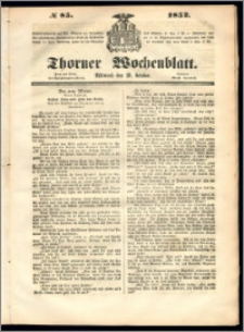 Thorner Wochenblatt 1852, No. 85 + Beilage