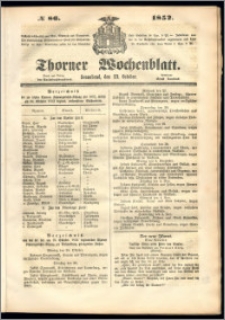Thorner Wochenblatt 1852, No. 86 + Beilage