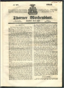 Thorner Wochenblatt 1853, No. 27