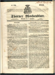 Thorner Wochenblatt 1853, No. 73