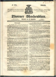 Thorner Wochenblatt 1853, No. 77