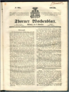 Thorner Wochenblatt 1853, No. 91 + Extra Beilage