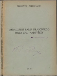 Oznaczenie sądu właściwego przez Sąd Najwyższy