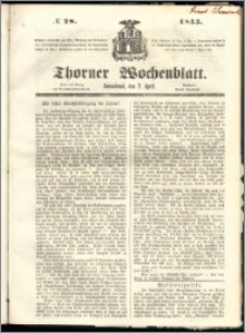 Thorner Wochenblatt 1855, No. 28 + Beilage