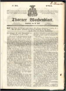 Thorner Wochenblatt 1855, No. 34