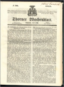 Thorner Wochenblatt 1855, No. 36 + Beilage