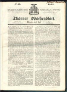 Thorner Wochenblatt 1855, No. 45 + Beilage