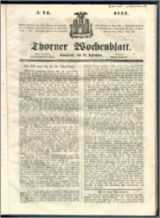 Thorner Wochenblatt 1855, No. 74