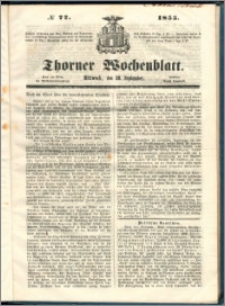 Thorner Wochenblatt 1855, No. 77 + Beilage