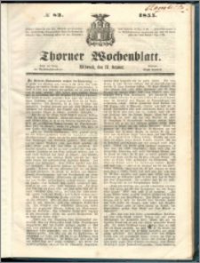 Thorner Wochenblatt 1855, No. 83 + Extra Beilage