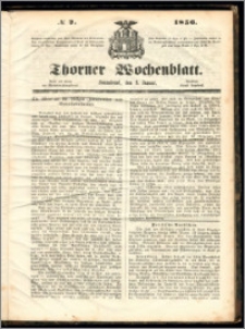 Thorner Wochenblatt 1856, No. 2 + Beilage