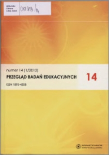 Przegląd Badań Edukacyjnych 2012 nr 1 (14)