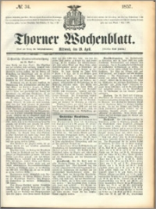 Thorner Wochenblatt 1857, No. 34 + Extra Beilage