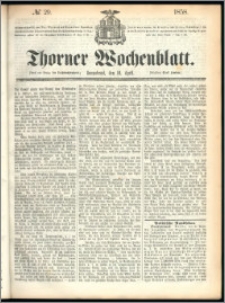 Thorner Wochenblatt 1858, No. 29 + Bibliographische Anzeigen No. 272