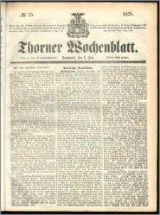 Thorner Wochenblatt 1858, No. 45 + dod. reklamowy