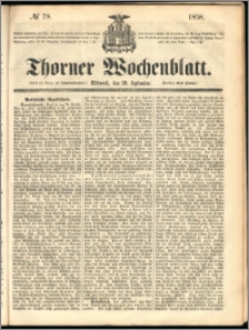 Thorner Wochenblatt 1858, No. 78 + dod. reklamowy