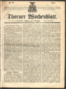 Thorner Wochenblatt 1858, No. 89 + dod. reklamowy