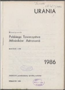 Urania 1986, R. 57 - indeksy