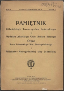 Pamiętnik Wileńskiego Towarzystwa Lekarskiego 1928, R. 4 z. 5