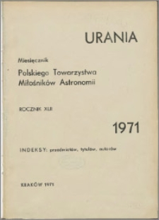 Urania 1971, R. 42 - indeksy