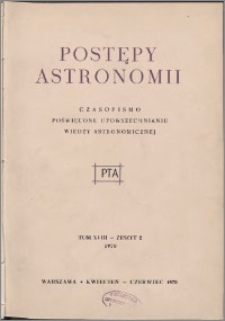 Postępy Astronomii 1970, T. 18 z. 2