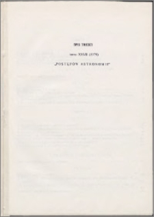 Postępy Astronomii 1979, T. 27 - spis treści